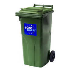 Сміттєвий бак Europlast пластиковий об'єм 120 л Зелений