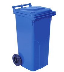 Бак для сміття на колесах з ручкою 120 л синій