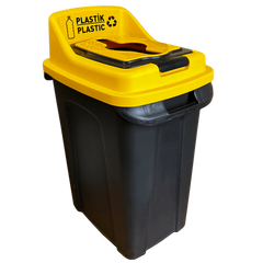 Бак для сортування сміття Planet Re-Cycler 50 л чорний - жовтий (пластик)