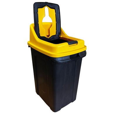 Бак для сортування сміття Planet Re-Cycler 50 л чорний - жовтий (пластик)