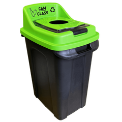 Бак для сортування сміття Planet Re-Cycler 70 л чорний - зелений (скло)