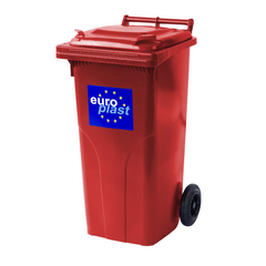 Сміттєвий бак Europlast пластиковий об'єм 120 л Червоний