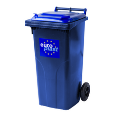 Сміттєвий бак Europlast пластиковий об'єм 120 л Синій