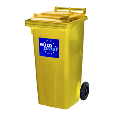 Сміттєвий бак Europlast пластиковий об'єм 120 л Жовтий
